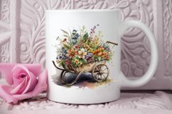 Watercolor Floral Wheelbarrows PNG Clipart Product Image 2