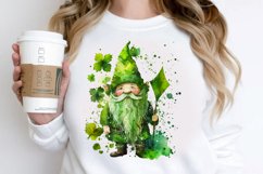 Watercolor St. Patricks Happy Green Gnome PNG Clipart Product Image 2