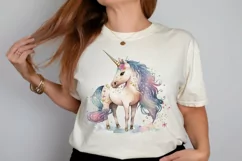 Watercolor Magical Unicorn PNG Clipart Product Image 2