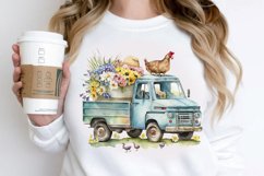 Watercolor Easter Truck PNG Clipart Product Image 2
