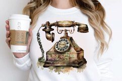 Watercolor Antique Telephone PNG Clipart Product Image 2