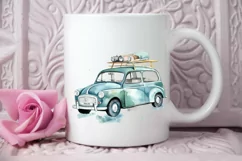 Watercolor Travel Car PNG Clipart Product Image 2