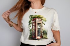 Watercolor Vintage Public Telephone Booth PNG Clipart Product Image 2