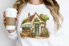 Watercolor Whimsical Village Shop PNG Clipart Product Image 2