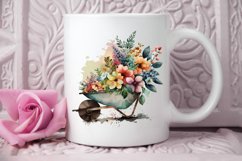 Watercolor Floral Wheelbarrows PNG Clipart Product Image 2