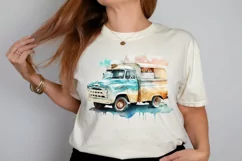 Watercolor Beach Truck PNG Clipart Product Image 2