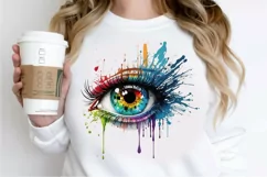 Watercolor Colorful Eye Paint PNG Clipart Product Image 2