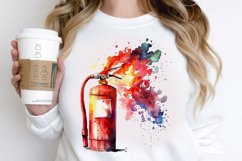 Watercolor Fire Extinguisher PNG Clipart Product Image 2