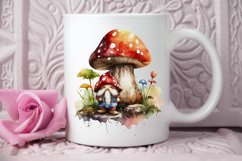 Watercolor Mushrooms Gnome PNG Clipart Product Image 2