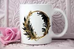 Watercolor Black and Gold Antique PNG Clipart Product Image 2