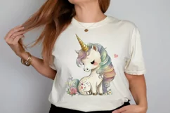 Watercolor Magical Unicorn PNG Clipart Product Image 2