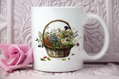 Basket of Wildflowers PNG Clipart Product Image 2