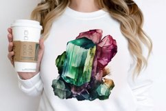Watercolor Raw Tourmaline Crystal PNG Clipart Product Image 2