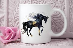 Watercolor Night Unicorn PNG Clipart Product Image 2