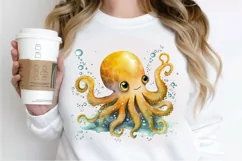 Watercolor Cute Octopus PNG Clipart Product Image 2