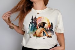 Watercolor Bear Camping at Sunset PNG Clipart Product Image 2