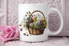 Basket of Wildflowers PNG Clipart Product Image 2