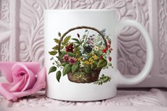Basket of Wildflowers PNG Clipart Product Image 2
