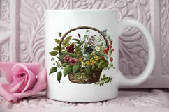 Basket of Wildflowers PNG Clipart Product Image 2