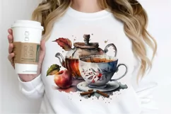 Watercolor Cinnamon Apple Tea PNG Clipart Product Image 2