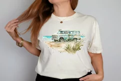 Watercolor Beach Truck PNG Clipart Product Image 2