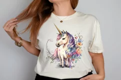 Watercolor Magical Unicorn PNG Clipart Product Image 2