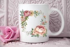 Watercolor Pink Peony Frames PNG Clipart Product Image 2