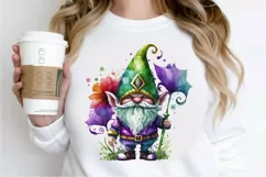 Watercolor Cute Gnome Mardi Gras PNG Clipart Product Image 2