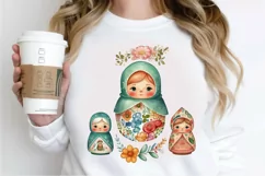 Watercolor Matryoshka Dolls PNG Clipart Product Image 2