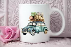 Watercolor Travel Car PNG Clipart Product Image 2