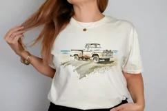 Watercolor Beach Truck PNG Clipart Product Image 2
