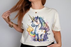 Watercolor Magical Unicorn PNG Clipart Product Image 2