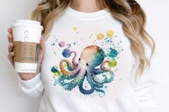Watercolor Cute Octopus PNG Clipart Product Image 2