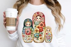 Watercolor Matryoshka Dolls PNG Clipart Product Image 2