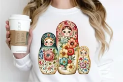 Watercolor Matryoshka Dolls PNG Clipart Product Image 2