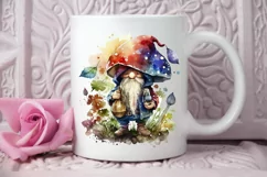 Watercolor Mushrooms Gnome PNG Clipart Product Image 2