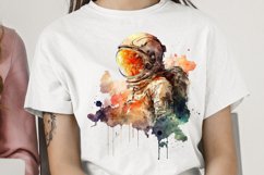 Watercolor Astronaut Planet PNG Clipart Product Image 2