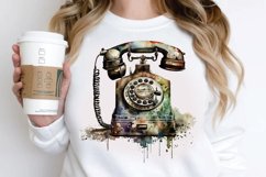 Watercolor Antique Telephone PNG Clipart Product Image 2