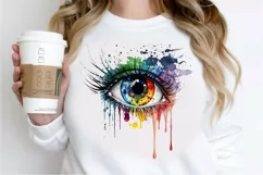 Watercolor Colorful Eye Paint PNG Clipart Product Image 2