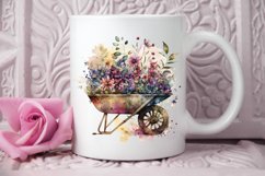 Watercolor Floral Wheelbarrows PNG Clipart Product Image 2
