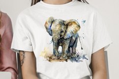 Watercolor Baby Elephant PNG Clipart Product Image 2