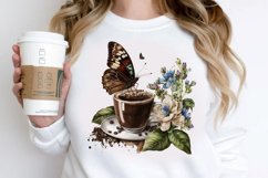 Watercolor Spring Coffee Butterfly PNG Clipart Product Image 2