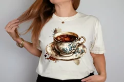 Watercolor Vintage Coffee Cup PNG Clipart Product Image 2
