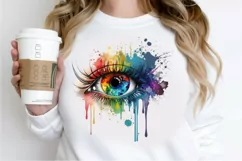 Watercolor Colorful Eye Paint PNG Clipart Product Image 2