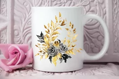 Watercolor Black and Gold Antique PNG Clipart Product Image 2