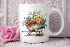 Watercolor Floral Wheelbarrows PNG Clipart Product Image 2