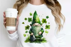 Watercolor St. Patricks Happy Green Gnome PNG Clipart Product Image 2