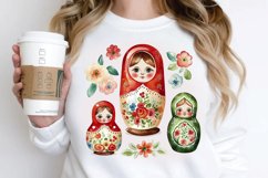 Watercolor Matryoshka Dolls PNG Clipart Product Image 2