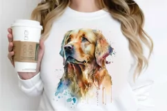 Watercolor Golden Retriever PNG Clipart Product Image 2