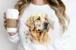 Watercolor Golden Retriever PNG Clipart Product Image 2